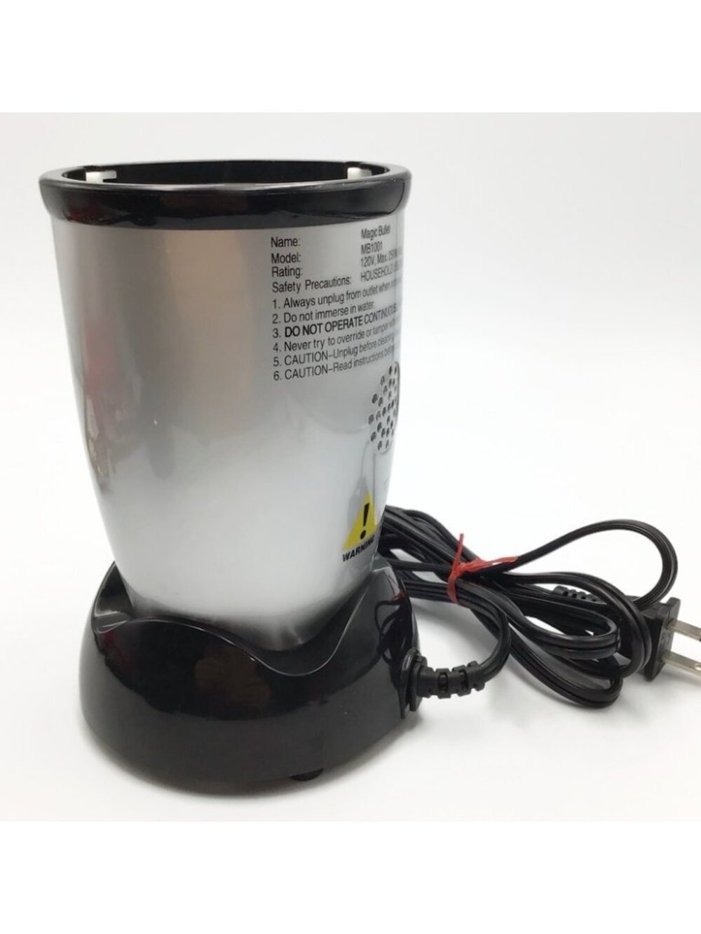 Magic Bullet Model MB1001 Blender Motor Replacement Base Only Silver Black - Picture 3 of 11